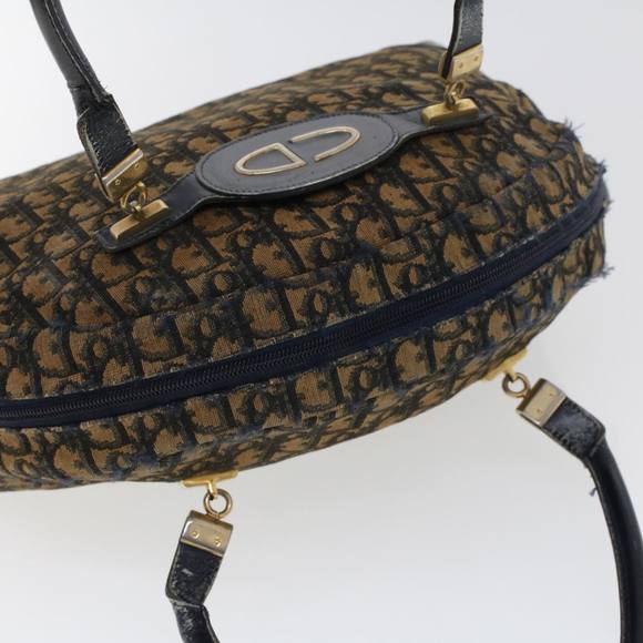 Christian Dior Trotter Canvas Hand Bag Navy Auth rd5259 - Picture 6 of 16